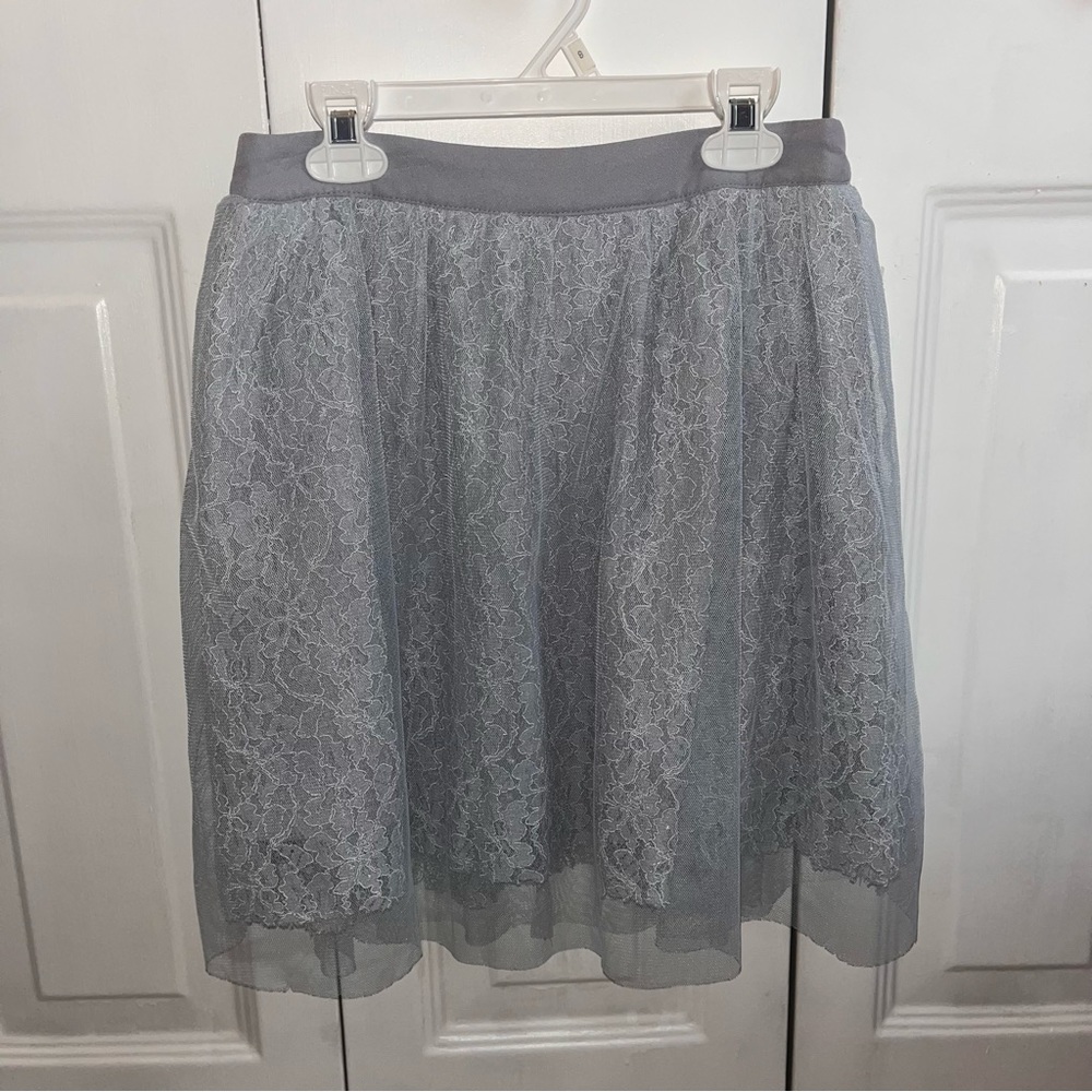 Dusty Blue Lace Skirt